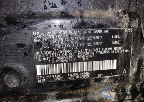 2022 Toyota Rav4 Xle from USA, damaged, VIN 2T3P1RFV0NW271632